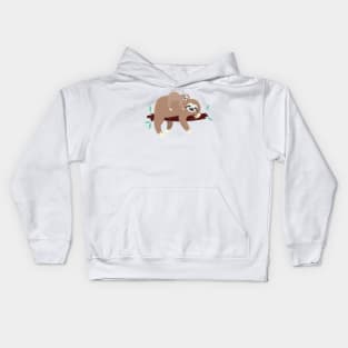 Sloth mom with baby Kids Hoodie